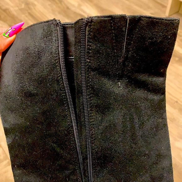 Over the knee suede platform boots, red sole - Picture 2 of 3